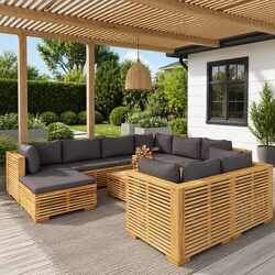 10 Piece Garden Lounge Furniture Set to Enhance Your Outdoors