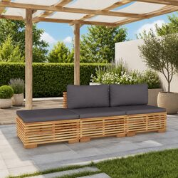 3 Piece Outdoor Lounge Set for Stylish Gardens with Cushions