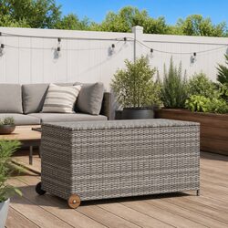 Grey Poly Rattan Garden Storage Box for Your Outdoor Space