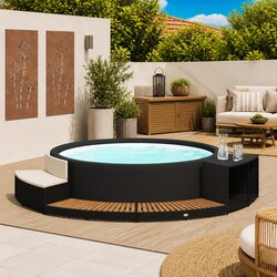 Chic Hot Tub Surround with Integrated Storage Sofa