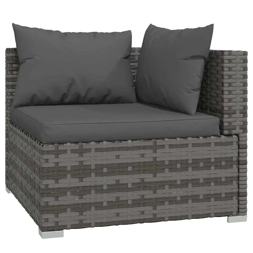 Modular Garden Lounge Set 4 Piece Outdoor Patio Furniture Poly Rattan Grey