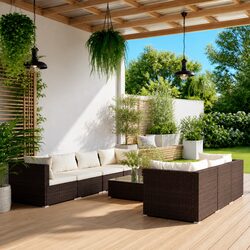 Modular Outdoor Lounge Set - 8 Pieces with Cushions