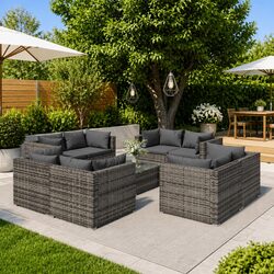 Elevate Your Outdoor Space with This 9-Piece Lounge Set