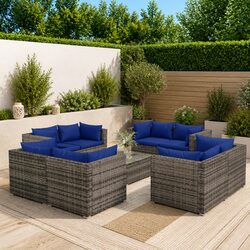 Versatile 9-Piece Outdoor Lounge Set in Grey