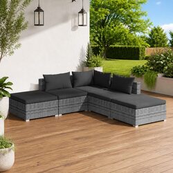 Enhance Your Outdoor Living with 5 Piece Lounge Set Grey