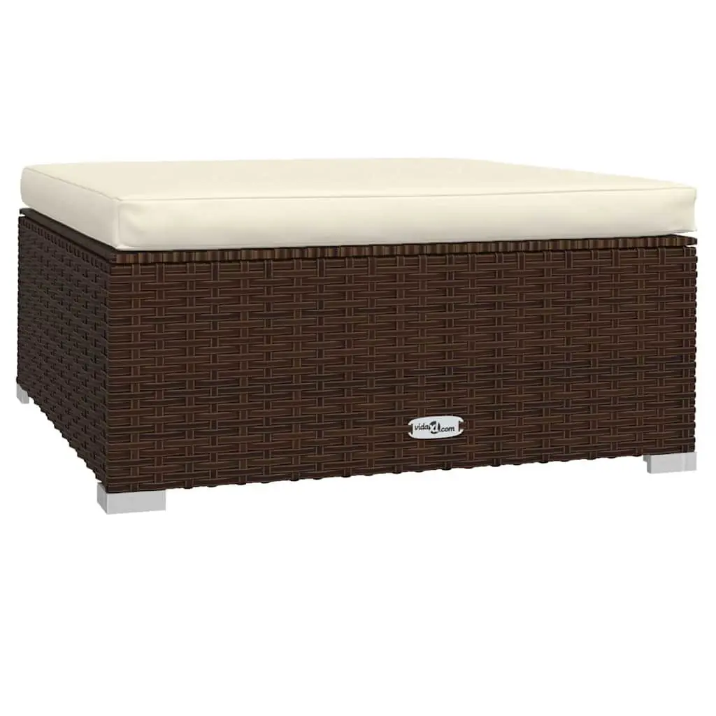 Garden Lounge Set 4 Piece Outdoor Patio Furniture Poly Rattan Brown with