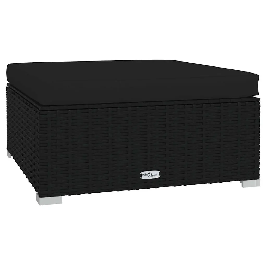 Modular Outdoor Patio Sofa Set 5 Piece Black Rattan with Removable Cushions for Flexible Arrangements