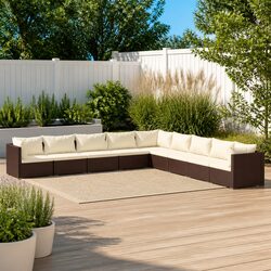 Enhance Your Outdoor Area with This 9-Piece Lounge Set