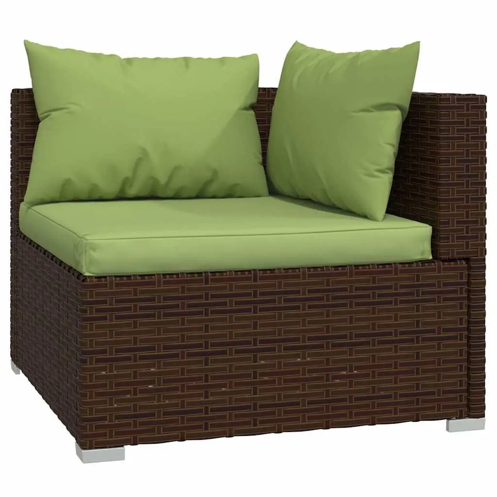 Garden Lounge Set 6 Piece Modular Outdoor Patio Furniture Water-Resistant PE Rattan with Cushions