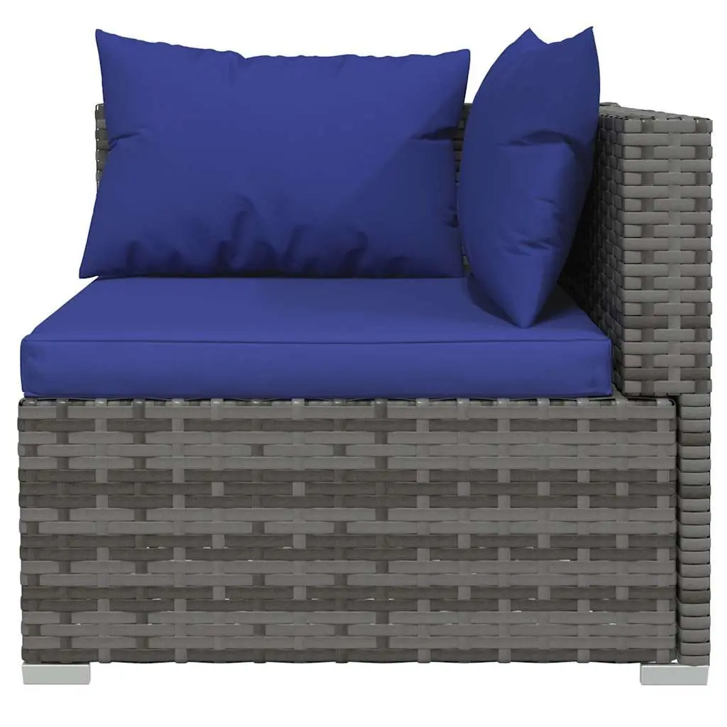 Garden Lounge Set 7 Piece Modular Outdoor Patio Furniture with Water-Resistant PE Rattan and Cushions Grey