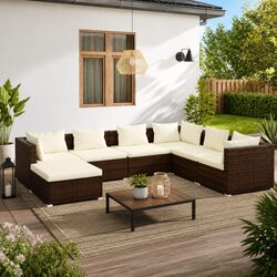 7 Piece Brown Outdoor Lounge Set for Relaxation