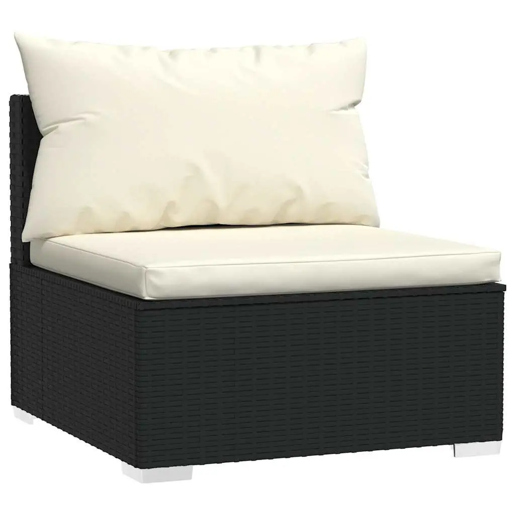 Garden Lounge Set 8 Piece Outdoor Patio Furniture Poly Rattan Black with