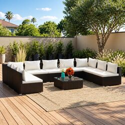 Elevate Your Outdoor Space with Our 10-Piece Lounge Set