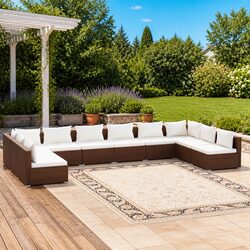 10-Piece Garden Lounge Set with Cushions for Outdoor Relaxation