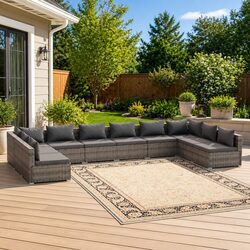 Transform Your Outdoor Space with 10-Piece Lounge Set