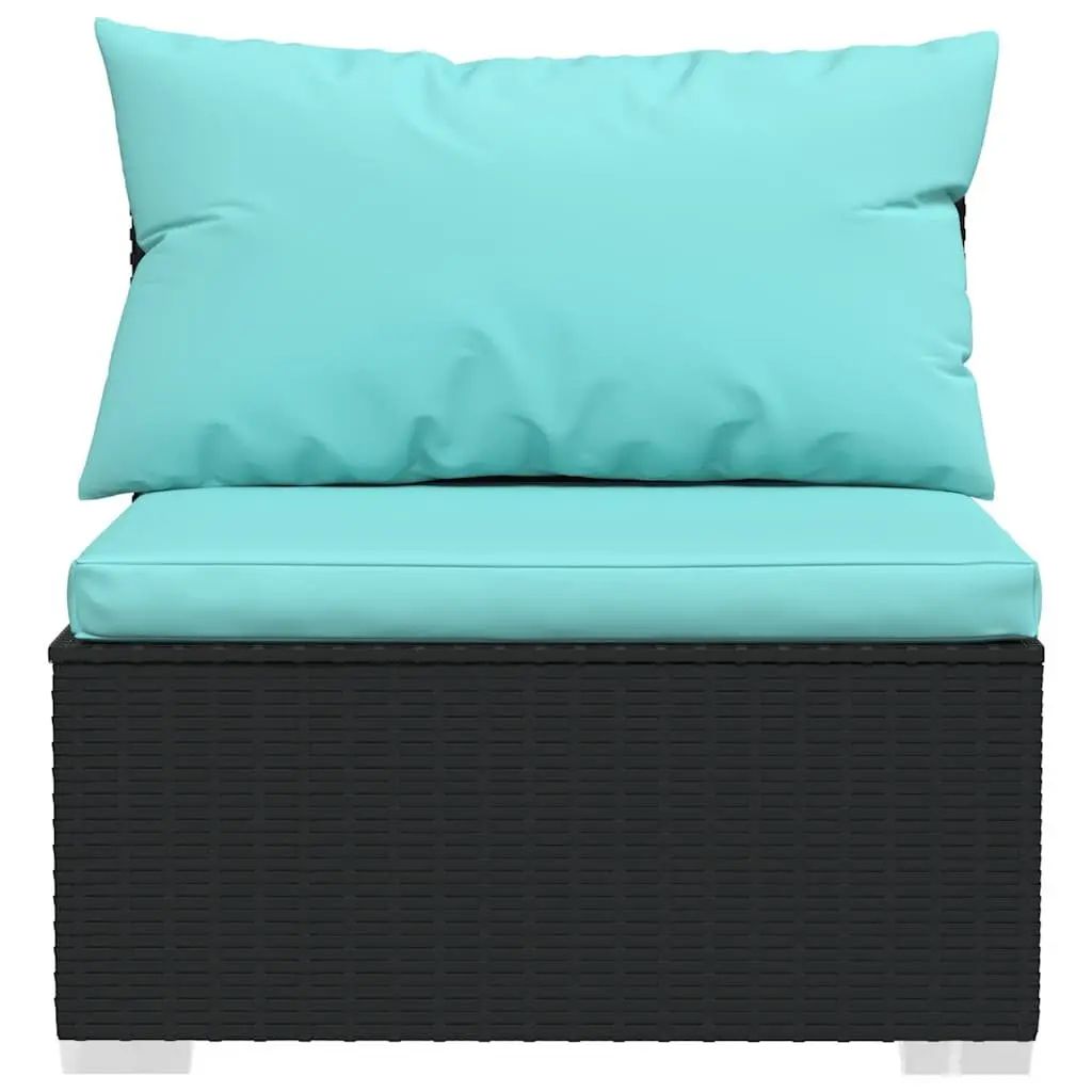 Garden Lounge Set 8 Piece Modular Outdoor Patio Furniture with Cushions Poly Rattan