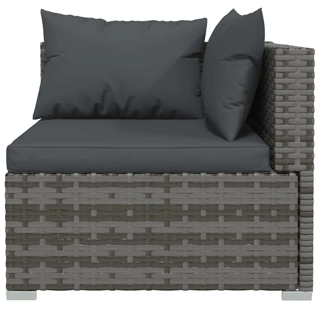 10 Piece Garden Lounge Set Modular Outdoor Furniture Grey Cushions
