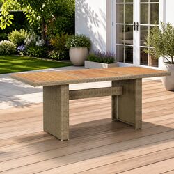 Stylish Brown Rattan Outdoor Dining Table 200x100x74cm