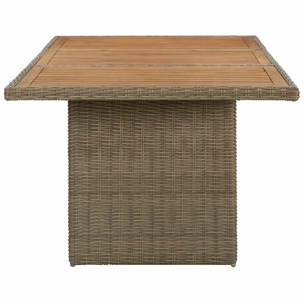 Outdoor Dining Table 200x100cm Weather Resistant PE Rattan and Acacia Wood