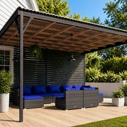 Versatile 9 Piece Garden Lounge Set in Grey for Outdoor Relaxation