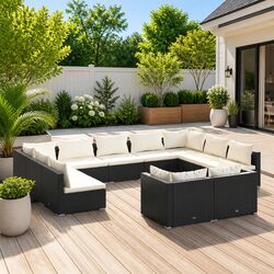 Transform Your Patio with an 11 Piece Black Lounge Set