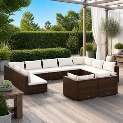 Versatile 11 Piece Brown Outdoor Lounge Set for Any Space