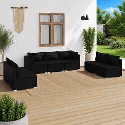 Versatile 7 Piece Garden Lounge Set in Black