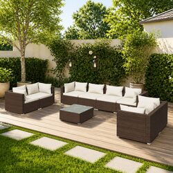 Elevate Your Outdoor Space with a 9-Piece Lounge Set