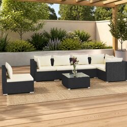 Transform Your Patio with This 7-Piece Garden Lounge Set