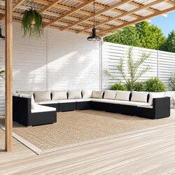 Enhance Your Outdoors with 11-Piece Lounge Set in Black
