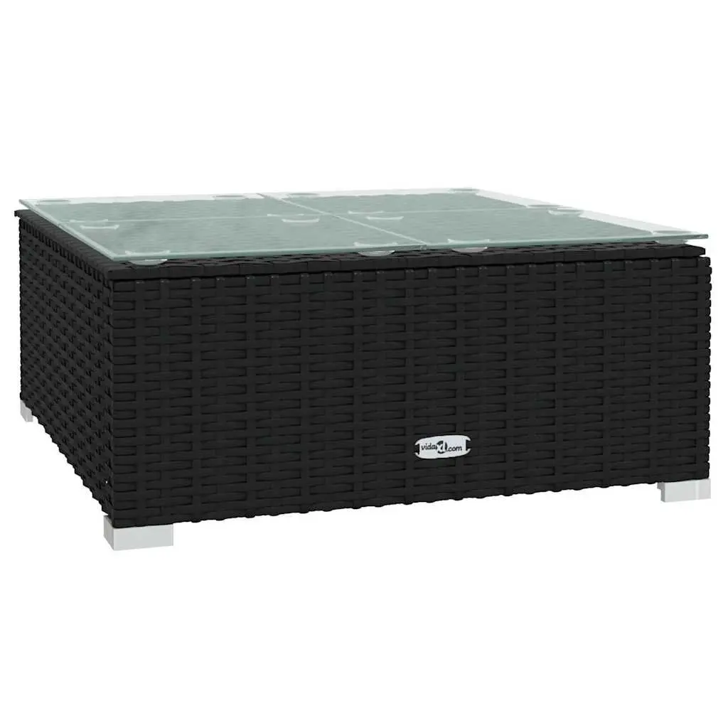 Garden Lounge Set 9 Piece Outdoor Furniture Black Poly Rattan Modular Patio Sofa