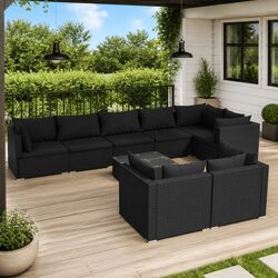 Elevate Your Outdoor Space with This 9-Piece Lounge Set