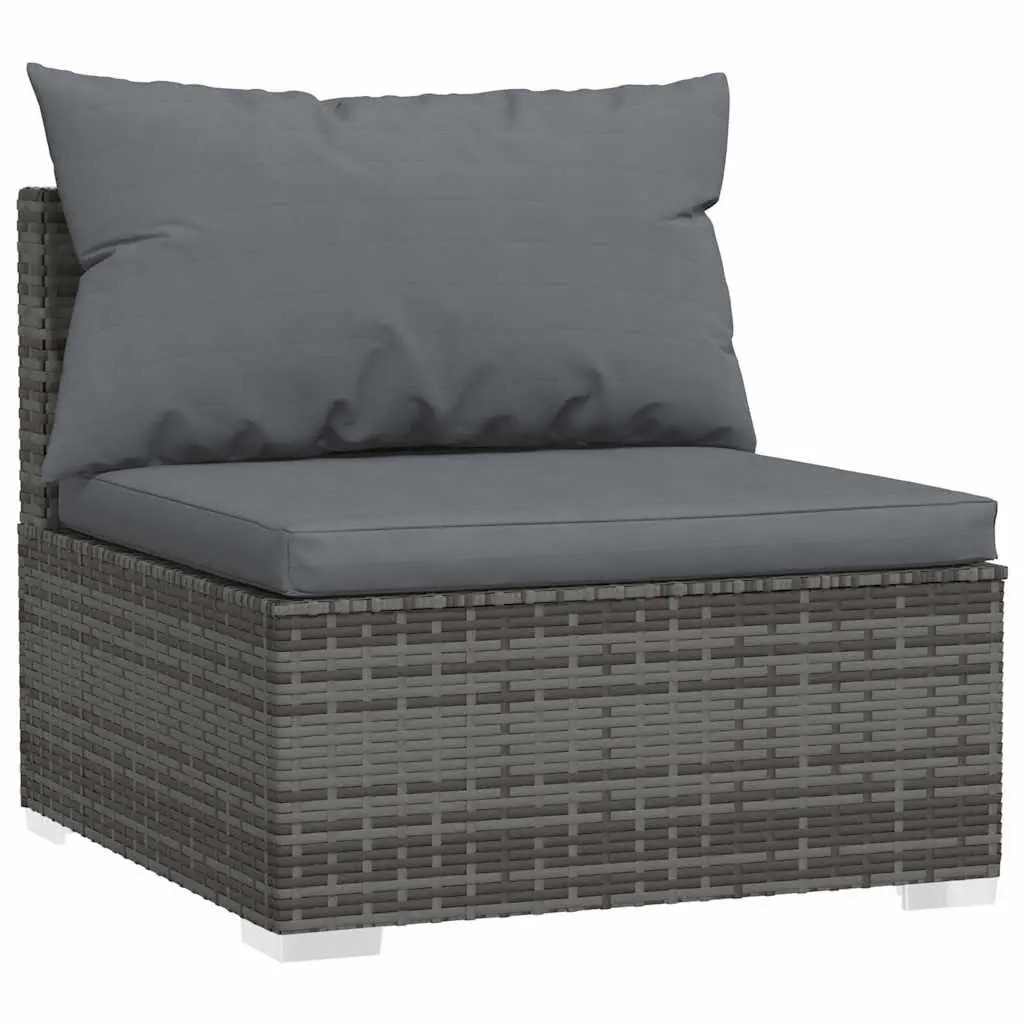 Garden Lounge Set 10 Piece Modular Poly Rattan Outdoor Furniture Grey with Cushions
