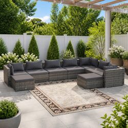 Enhance Your Outdoor Living with 9 Piece Lounge Set