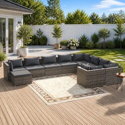 Enhance Your Outdoor Space with 10 Piece Garden Lounge Set