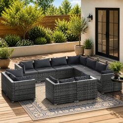 Enhance Your Outdoor Space with 11 Piece Garden Lounge Set