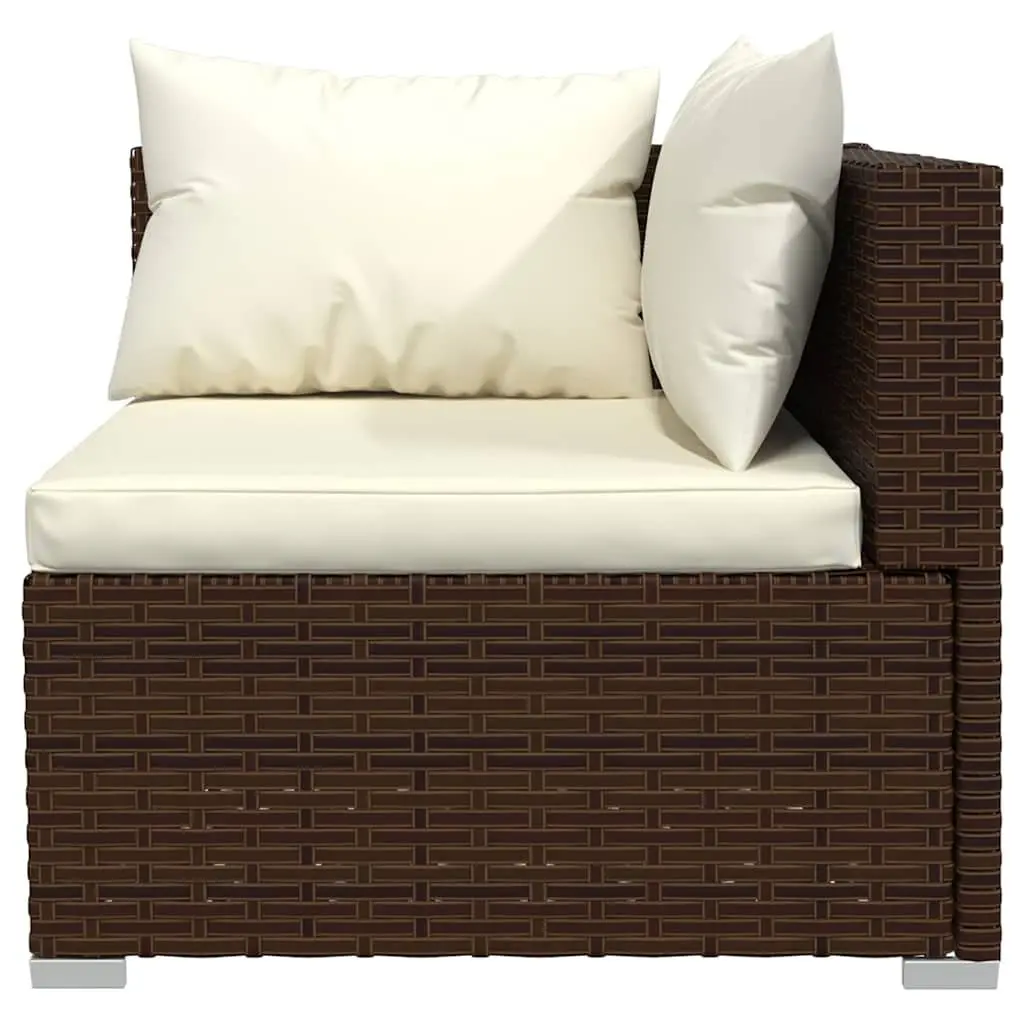 Garden Lounge Set 12 Piece Outdoor Furniture Brown Poly Rattan Modular Patio