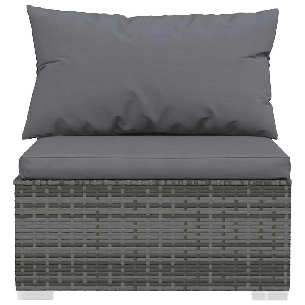 Garden Lounge Set 12 Piece Modular Outdoor Furniture Grey Poly Rattan Seating