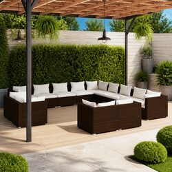Elevate Your Outdoors with 13-Piece Lounge Set in Brown