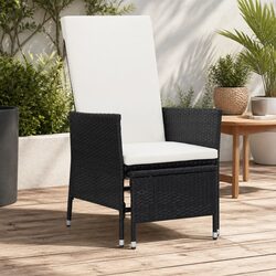 Stylish Outdoor Reclining Chair with Footrest in Black
