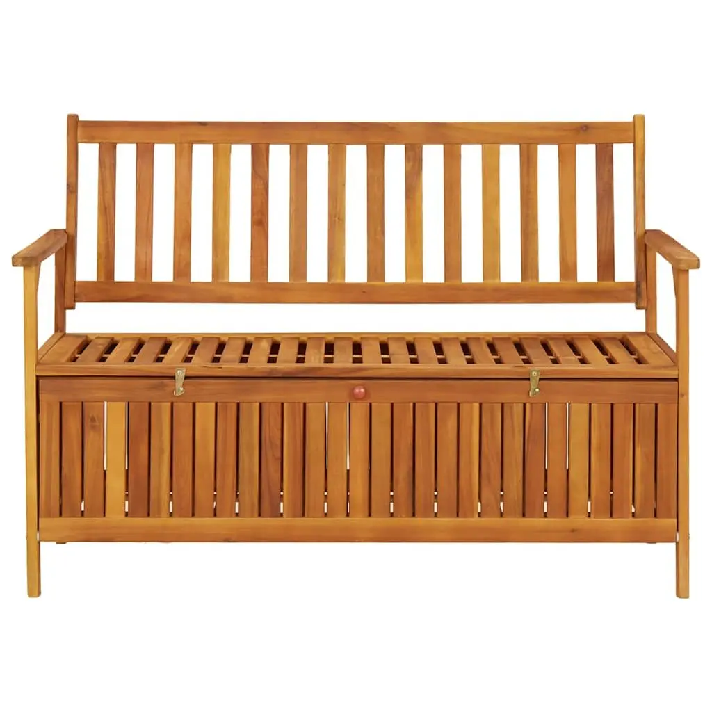 Outdoor Storage Bench 120cm Wooden Seat Box with Backrest and Armrests