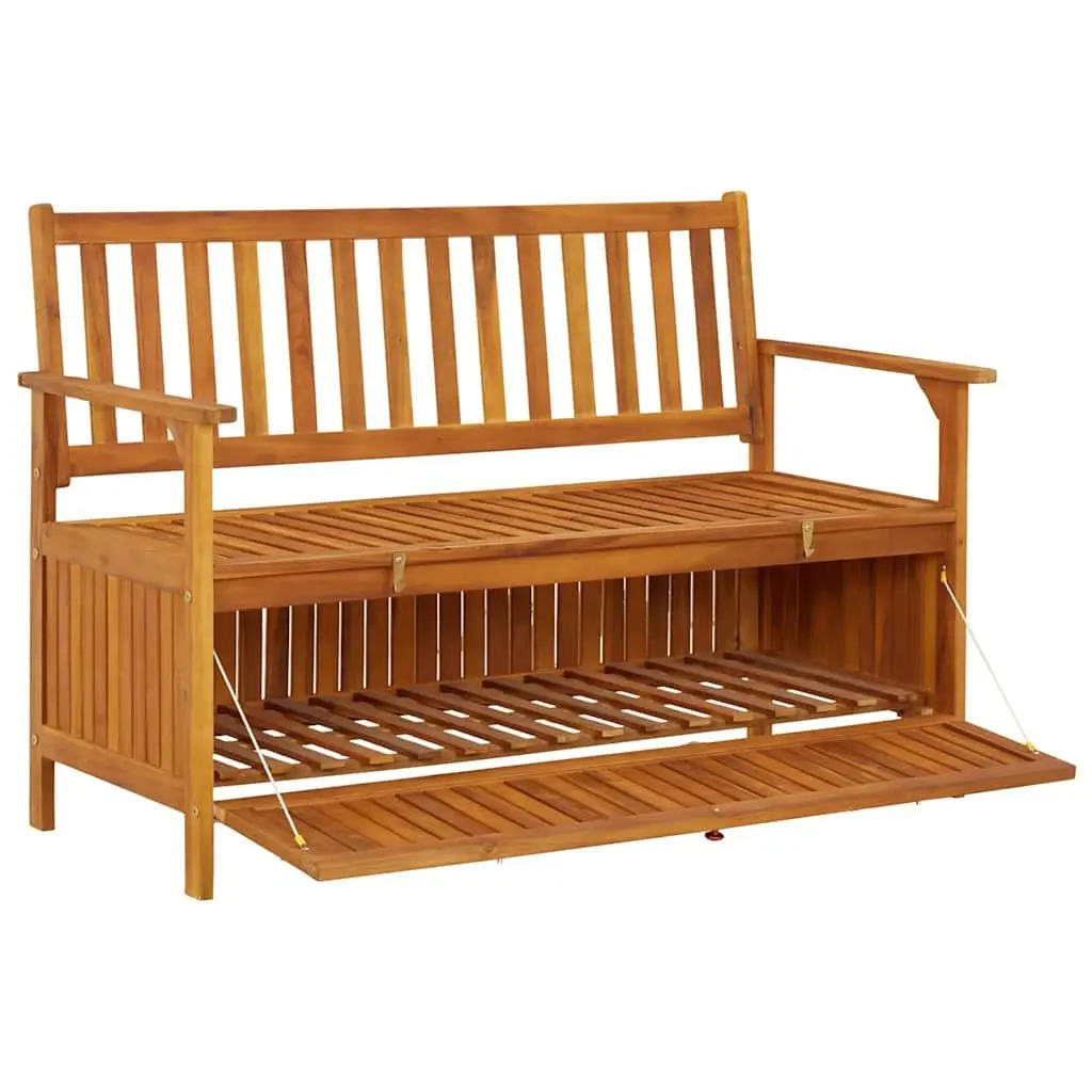 Outdoor Storage Bench 120cm Wooden Seat Box with Backrest and Armrests