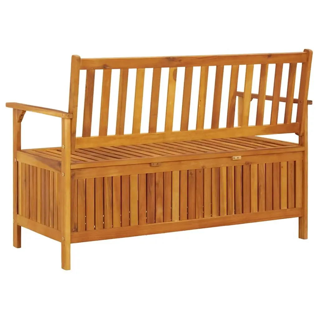 Outdoor Storage Bench 120cm Wooden Seat Box with Backrest and Armrests