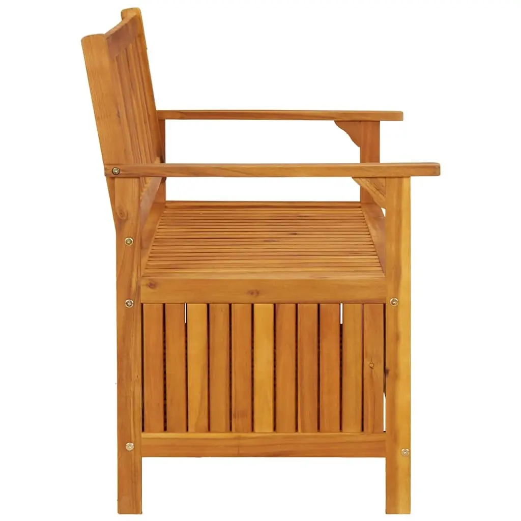 Outdoor Storage Bench 120cm Wooden Seat Box with Backrest and Armrests