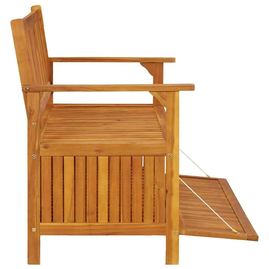 Outdoor Storage Bench 120cm Wooden Seat Box with Backrest and Armrests