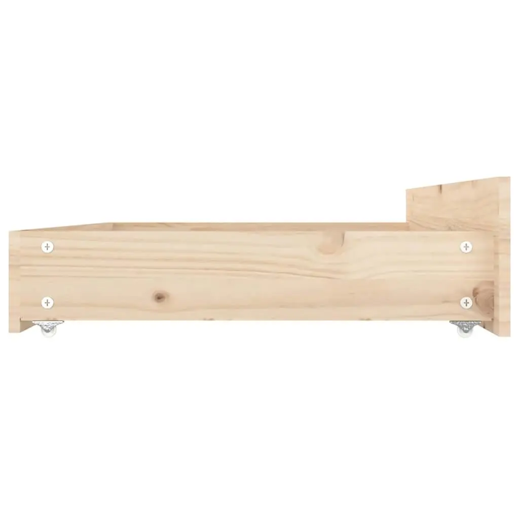 Wooden Bed Frame 135x190cm with Storage Drawers Brown
