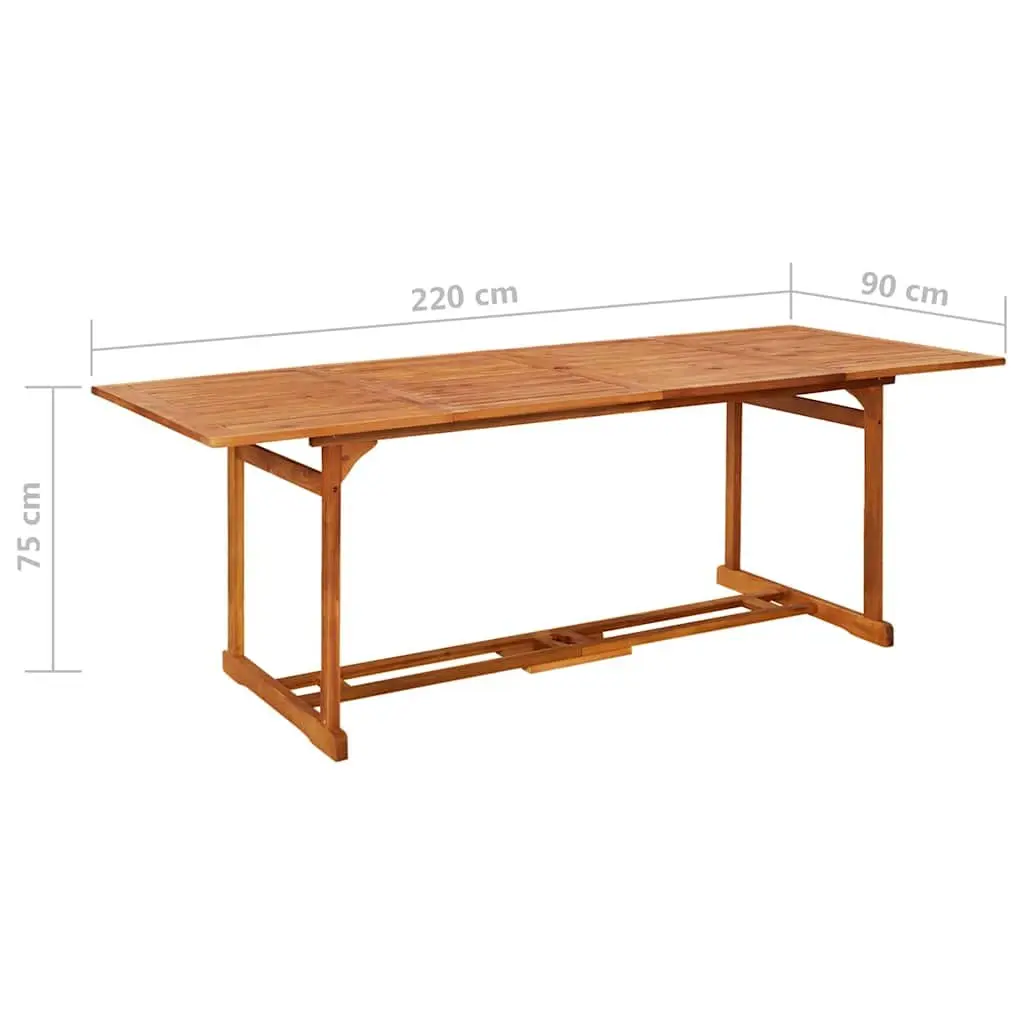Outdoor Furniture Set 9 Piece Solid Acacia Wood Dining Table and Chairs with Cushions Grey