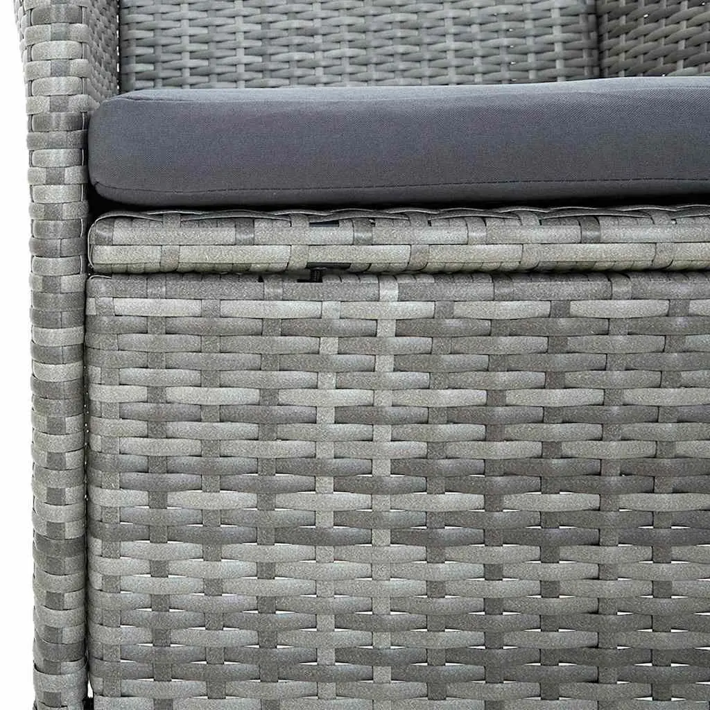 Outdoor Furniture Set 9 Piece Solid Acacia Wood Dining Table and Chairs with Cushions Grey