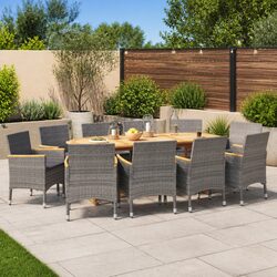 Stylish 11-Piece Outdoor Dining Set for Patio & Garden