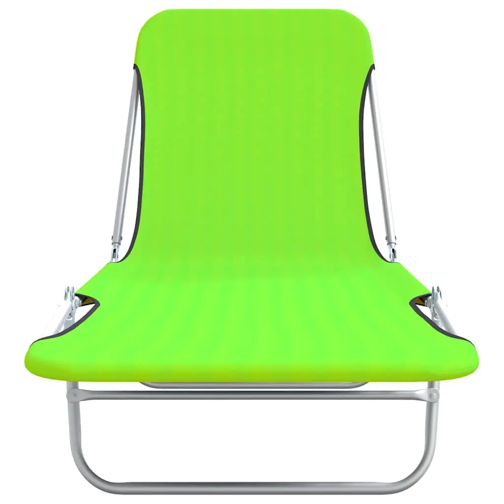 Sun Loungers 2 pcs Foldable Adjustable Backrest Lightweight Garden Beach Seating